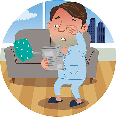 전신 남자 캠페인 일러스트 한명 서기 성인 치료 소파 신문 질병 암 시력저하 뇌종양 눈건강 국내일러스트 AI파일 1 의자 의학 모션 건강 사람 간행물 뉴스 병 파일형식 벡터