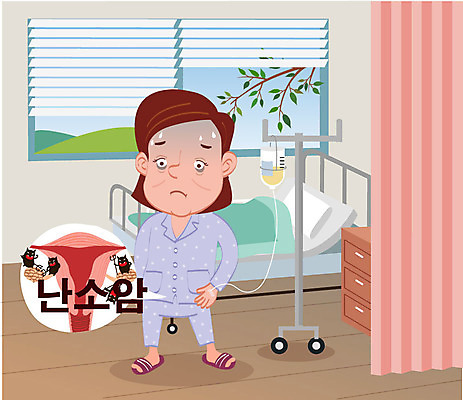 전신 여자 캠페인 일러스트 병원 한명 서기 성인 치료 환자 질병 링거 암 입원 난소암 국내일러스트 AI파일 1 의학 의료기기 모션 사람 파일형식 벡터