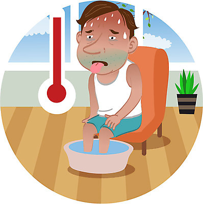 남자 캠페인 일러스트 한명 앉기 상반신 성인 치료 질병 더위 암 족욕 갑상선 발열 국내일러스트 AI파일 1 신체 의학 모션 날씨 사람 파일형식 벡터