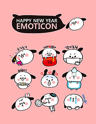 캐릭터 스티커 여러마리 일러스트 새해 사람없음 세트 물음표 축하 개띠 강아지 감기 눈물 개캐릭터 떡국 조심 새해복많이받으세요 이모티콘 2018년 무술년 일러캐릭터 AI파일 기호 감정 한식 동물캐릭터 다수 컨셉 반려동물 전통음식 십이지신 개 질병 연도 파일형식 벡터