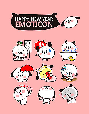 캐릭터 안경 스티커 여러마리 일러스트 우산 새해 웃음 사람없음 스마트폰 세트 목욕 놀람 슬픔 개띠 강아지 개캐릭터 이모티콘 충전 2018년 무술년 일러캐릭터 AI파일 잡화 감정 동물캐릭터 다수 표정 핸드폰 스마트기기 반려동물 청결 십이지신 개 연도 파일형식 벡터