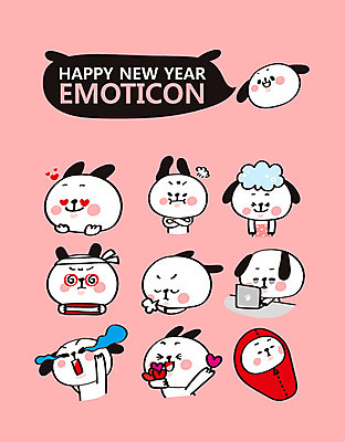캐릭터 스티커 여러마리 일러스트 새해 사랑 사람없음 컴퓨터 세트 목욕 분노 개띠 강아지 눈물 바쁨 개캐릭터 이모티콘 2018년 열공 침낭 무술년 일러캐릭터 AI파일 감정 동물캐릭터 다수 전자제품 반려동물 학습 청결 십이지신 개 연도 파일형식 벡터