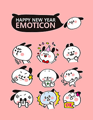 캐릭터 스티커 여러마리 일러스트 새해 사람없음 세트 약 파이팅 놀람 축하 개띠 강아지 OK 즐거움 브이 개캐릭터 이모티콘 2018년 무술년 일러캐릭터 AI파일 감정 동물캐릭터 다수 컨셉 의학 모션 표정 손짓 반려동물 십이지신 개 연도 파일형식 벡터