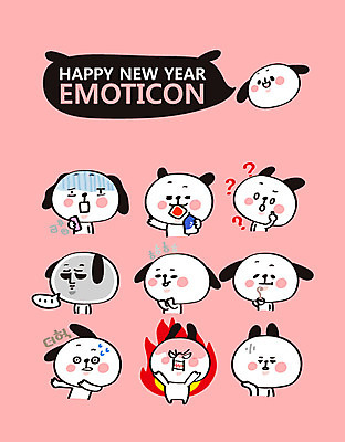 캐릭터 커피 스티커 여러마리 일러스트 새해 웃음 사람없음 세트 놀람 분노 물음표 개띠 강아지 먹기 개캐릭터 이모티콘 당황 2018년 무술년 일러캐릭터 AI파일 기호 감정 음료 동물캐릭터 다수 모션 표정 반려동물 십이지신 개 연도 파일형식 벡터