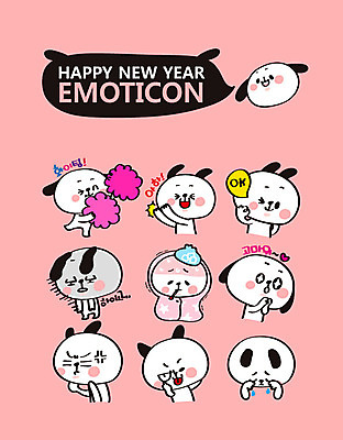 캐릭터 스티커 여러마리 일러스트 새해 웃음 사람없음 세트 파이팅 슬픔 분노 개띠 강아지 OK 감기 박수 감사 개캐릭터 이모티콘 2018년 무술년 일러캐릭터 AI파일 감정 동물캐릭터 다수 모션 표정 손짓 반려동물 십이지신 개 질병 연도 파일형식 벡터