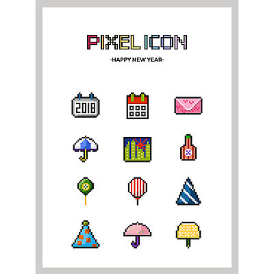 구름 아이콘 야경 우산 편지봉투 새해 사람없음 세트 고깔모자 달력 스탠드 양주 2018년 픽셀 픽셀아이콘 2D아이콘 AI파일 자연요소 모자_잡화 봉투 조명 주류 야간 편지 연도 파일형식 벡터 풍경_경치