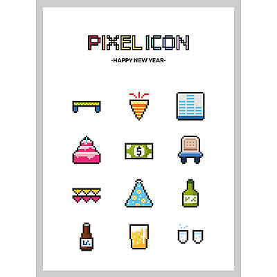 아이콘 의자 탁자 새해 맥주 폭죽 사람없음 장식 세트 케이크 달러 깃발 맥주잔 소주 소주잔 픽셀 사운드믹서 픽셀아이콘 2D아이콘 AI파일 음향기기 가구 돈 술잔 디저트 주류 파일형식 벡터