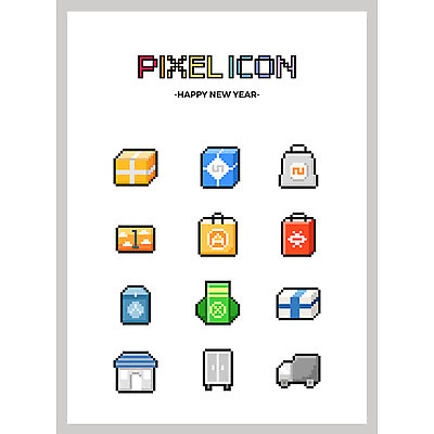 아이콘 새해 복주머니 사람없음 선물상자 세트 쇼핑백 상점 트럭 배송 새해선물 픽셀 픽셀아이콘 2D아이콘 AI파일 가방 자동차 전통소품 선물 상자 파일형식 벡터 명절선물