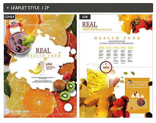 템플릿 ZIP 포스터 리플렛 과일 딸기 바나나 키위 사람없음 신선 전단템플릿 전단 블루베리 인디자인 INDD 이미지템플릿 홍보물 파일형식