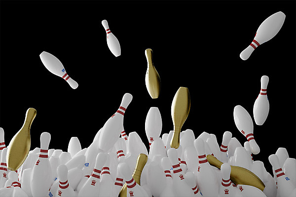 PSD 편집이미지 스포츠 사람없음 3D소스 3D 금색 볼링핀 볼링 디지털합성 편집3D 컬러 구기 볼링용품 파일형식