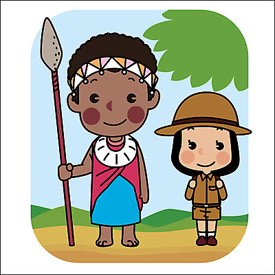 전신 여자 남자 여행 일러스트 아프리카 서기 성인 야외 두명 세계여행 원주민 기념촬영 국내일러스트 AI파일 나라 모션 사람 세계 사진촬영 아프리카인 파일형식 벡터