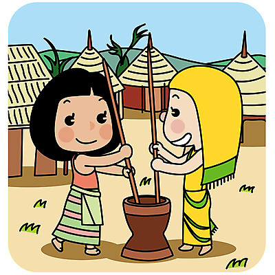 전신 여자 여행 고건축 일러스트 아프리카 서기 성인 두명 친구 우정 체험 세계여행 전통의상 절구 전통체험 국내일러스트 AI파일 전통 건축물 나라 컨셉 관계 모션 사람 세계 도구 파일형식 벡터