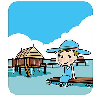 주간 모자 여자 바다 여행 일러스트 아프리카 한명 앉기 상반신 성인 야외 세계여행 수상가옥 발담그기 국내일러스트 AI파일 자연요소 1 잡화 나라 모션 주택 사람 세계 파일형식 벡터