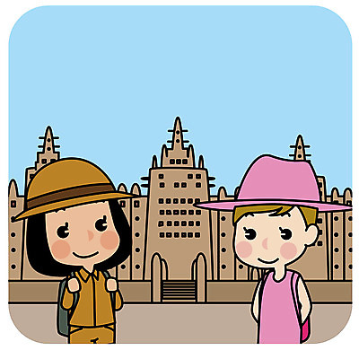 모자 건축물 여자 여행 고건축 일러스트 아프리카 서기 상반신 성인 야외 두명 친구 우정 세계여행 기념촬영 국내일러스트 AI파일 잡화 건축 나라 관계 모션 사람 세계 사진촬영 파일형식 벡터