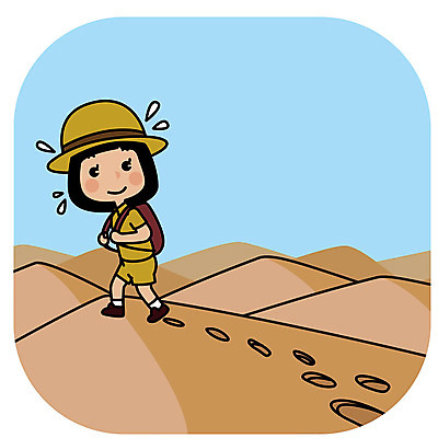 전신 여자 여행 일러스트 아프리카 한명 성인 야외 걷기 사막 세계여행 발자국 국내일러스트 AI파일 1 나라 자국 모션 사람 세계 파일형식 벡터