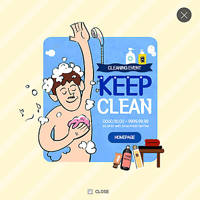 PSD 템플릿 남자 웹템플릿 팝업 이벤트팝업 웹팝업 한명 이벤트 상반신 성인 목욕 거품 예방 레이어팝업 바디워시 이미지템플릿 1 사람 청결 파일형식