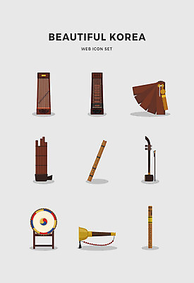 아이콘 한국전통 전통 국악기 사람없음 세트 박 가야금 거문고 단소 대금 생황 태평소 2D아이콘 AI파일 악기 현악기 한국 국악 관악기 목관악기 파일형식 벡터