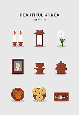 아이콘 한국전통 전통 잔 국화 어류 사람없음 세트 배 촛대 제사음식 약과 영정사진 2D아이콘 AI파일 식기 꽃 과일 한국 수중동물 전통음식 제사 파일형식 벡터