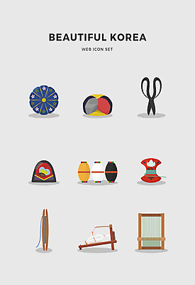 아이콘 한국전통 전통 가위 사람없음 세트 실 바늘꽂이 실타래 골무 반짇고리 배틀 쌈지 2D아이콘 AI파일 문구용품 한국 꽂이 파일형식 벡터