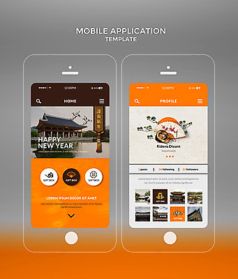 PSD 템플릿 한국전통 웹템플릿 한국건축 디자인시안 모바일 새해 한옥 사람없음 스마트폰 홈페이지 주황색 부채 어플리케이션 모바일템플릿 하회탈 경회루 문방사우 모바일앱 이미지템플릿 전통 건축 컬러 고건축 서예 한국 핸드폰 스마트기기 경복궁 탈 파일형식