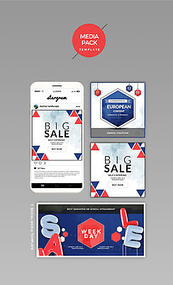 PSD 템플릿 웹템플릿 디자인시안 모바일 사람없음 파란색 쇼핑 세트 홈페이지 세일 삼각형 소셜네트워크 미디어팩 SNS배너 이미지템플릿 도형 컬러 파일형식