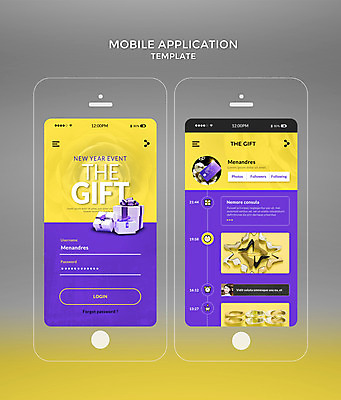PSD 템플릿 웹템플릿 디자인시안 모바일 선물 사람없음 선물상자 스마트폰 쇼핑 홈페이지 노란색 보라색 신용카드 어플리케이션 모바일템플릿 모바일앱 이미지템플릿 컬러 금융 핸드폰 스마트기기 상자 파일형식