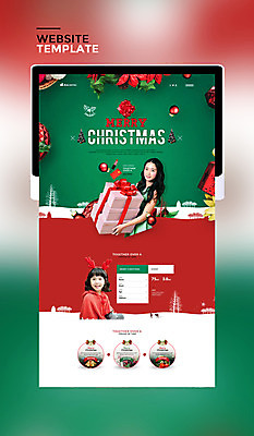 PSD 템플릿 여자 어린이 웹템플릿 크리스마스 사이트템플릿 선물 20대 성인 두명 빨간색 초록색 선물상자 태블릿 홈페이지 홈페이지시안 한국인 여자만 이미지템플릿 기념일 컬러 사람 동양인 청년 전자제품 스마트기기 상자 파일형식
