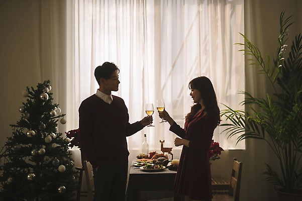 포토 JPG 커플 응시 여자 남자 실루엣 화분 크리스마스 창문 실내 서기 미소 상반신 20대 성인 두명 옆모습 30대 크리스마스트리 와인 다정 한국인 마시기 커튼 성인만 국내포토 시선 기념일 뷰포인트 컨셉 관계 모션 주류 촬영기법 표정 사람 동양인 청년 내부 장년 파일형식