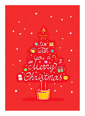 크리스마스장식 크리스마스 일러스트 사람없음 빨간색 크리스마스트리 눈 국내일러스트 AI파일 자연요소 기념일 컬러 날씨 파일형식 벡터