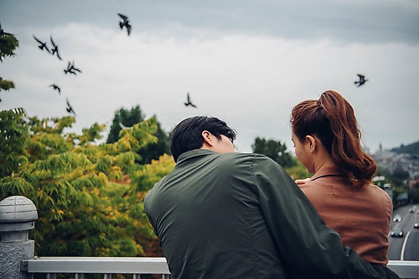 포토 JPG 주간 나무 구름 커플 여자 남자 커플라이프 데이트 난간 조류 하늘 서기 상반신 20대 성인 야외 두명 뒷모습 아웃포커스 한국인 성인만 국내포토 자연요소 식물 동물 라이프스타일 뷰포인트 관계 모션 촬영기법 사람 동양인 청년 파일형식