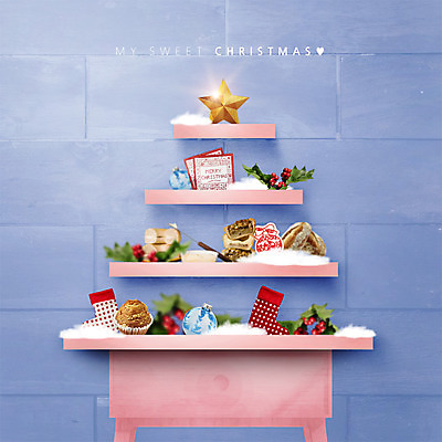 PSD 편집이미지 빵 크리스마스 선반 사람없음 컵케이크 별장식 산타양말 이미지편집 카드프레임 기념일 별 음식 가구 프레임 장식 케이크 파일형식