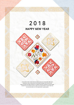 PSD 편집이미지 한국전통 명절 꽃 패턴 새해 사람없음 전통무늬 전통문양 자수 2018년 무술년 이미지편집 식물 전통 문양 기념일 무늬 한국 연도 파일형식