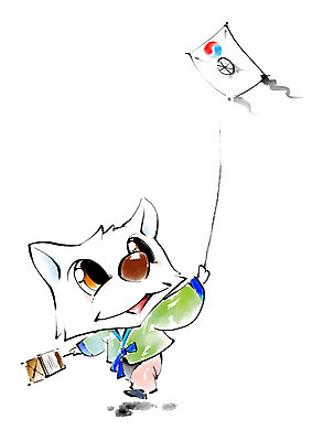 PSD 한마리 일러스트 캘리그라피 새해 사람없음 개띠 강아지 한복 연 연날리기 번짐 개캐릭터 2018년 무술년 국내일러스트 1 한국전통 동물캐릭터 반려동물 놀이용품 전통놀이 십이지신 개 전통의상 연도 파일형식 효과