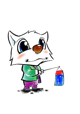 PSD 한마리 일러스트 캘리그라피 새해 사람없음 개띠 강아지 한복 청사초롱 번짐 개캐릭터 2018년 무술년 국내일러스트 1 한국전통 동물캐릭터 반려동물 십이지신 개 전통의상 연도 초롱 파일형식 효과