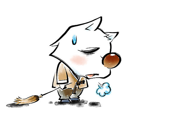 PSD 한마리 일러스트 캘리그라피 새해 사람없음 개띠 강아지 한숨 한복 빗자루 청소 번짐 개캐릭터 2018년 무술년 국내일러스트 1 한국전통 동물캐릭터 반려동물 십이지신 개 전통의상 청소도구 연도 파일형식 효과