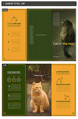 템플릿 표지디자인 표지 ZIP 내지 리플렛 두마리 3단접지 그래프 팜플렛 사람없음 고양이 반려 인디자인 INDD 이미지템플릿 2 포유류 반려동물 파일형식