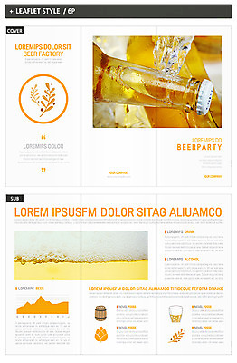 템플릿 표지디자인 표지 ZIP 내지 리플렛 3단접지 맥주 팜플렛 사람없음 컵 거품 보리 맥주통 인디자인 INDD 이미지템플릿 식기 곡류 주류 파일형식