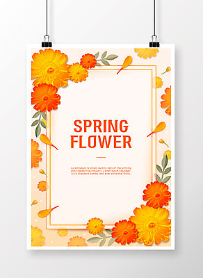 PSD 편집이미지 꽃 포스터 나뭇잎 프레임 집게 사람없음 봄 꽃프레임 이미지편집 식물 계절 잎 파일형식