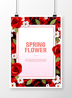 PSD 편집이미지 꽃 포스터 종이 나뭇잎 프레임 집게 사람없음 장미 봄 페이퍼아트 꽃프레임 종이꽃 이미지편집 식물 계절 잎 파일형식
