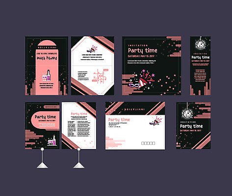 도형 템플릿 배너템플릿 폭죽 가면 이벤트 사람없음 세트 파티 축제 현수막 전단 엽서 초대장 약도 소봉투 행사세트 행사템플릿 AI파일 배너 지도 편지봉투 카드_감사 편지 홍보물 파일형식 벡터