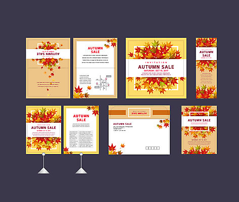 템플릿 배너템플릿 단풍 이벤트 사람없음 세트 가을 현수막 전단 엽서 초대장 약도 소봉투 행사세트 행사템플릿 AI파일 배너 계절 잎 지도 편지봉투 카드_감사 편지 홍보물 파일형식 벡터