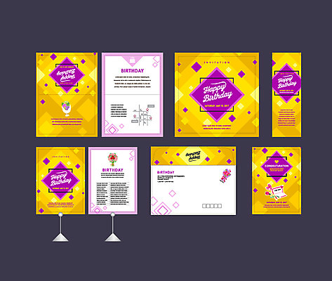 도형 템플릿 배너템플릿 이벤트 사람없음 세트 사각형 현수막 축하 생일 전단 엽서 초대장 약도 생일카드 소봉투 행사세트 행사템플릿 AI파일 배너 기념일 컨셉 지도 편지봉투 카드_감사 편지 홍보물 파일형식 벡터