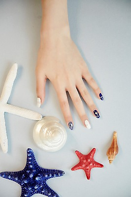 포토 JPG 스튜디오촬영 손 조개 불가사리 실내 20대 신체부위 뷰티 한국인 잡기 손톱관리 네일아트 젤네일 국내포토 모션 어패류 극피동물 사람 동양인 청년 내부 파일형식