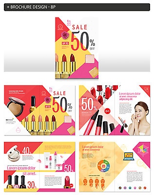템플릿 여자 ZIP 이벤트 팜플렛 상반신 20대 성인 세명 뷰티 세일 화장품 한국인 립스틱 매니큐어 아이섀도 마스크팩 의료성형뷰티 성인여자만 인디자인 INDD 이미지템플릿 사람 동양인 청년 팩 여자만 성인만 파일형식