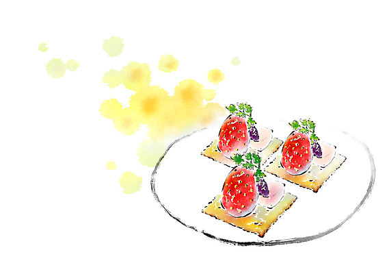 PSD 접시 음식 일러스트 캘리그라피 딸기 사람없음 카나페 크림비스켓 국내일러스트 식기 과일 서양음식 쿠키 파일형식