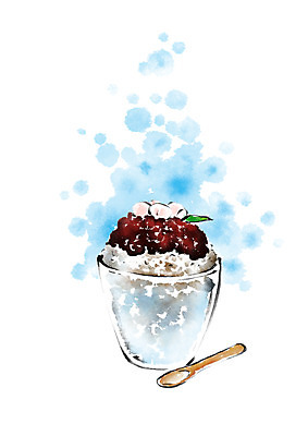 PSD 그릇 음식 일러스트 캘리그라피 여름음식 사람없음 숟가락 빙수 팥 팥빙수 제철음식 국내일러스트 식기 디저트 수저 제철 파일형식 여름_계절