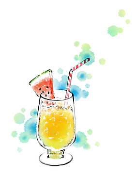 PSD 음료 음식 일러스트 캘리그라피 잔 수박 빨대 사람없음 칵테일 국내일러스트 식기 과일 주류 파일형식