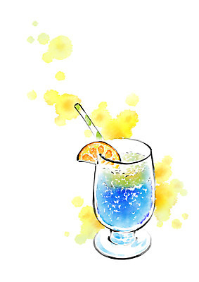 PSD 음료 음식 오렌지 일러스트 캘리그라피 잔 빨대 사람없음 칵테일 국내일러스트 식기 과일 주류 파일형식