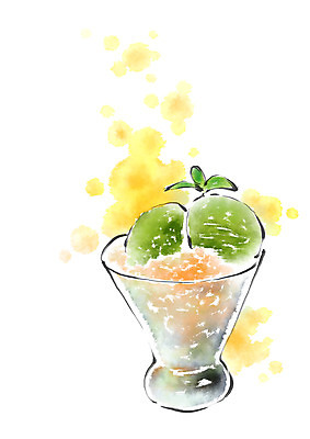 PSD 그릇 음식 일러스트 캘리그라피 아이스크림 여름음식 사람없음 녹차빙수 제철음식 국내일러스트 식기 디저트 빙수 제철 파일형식 여름_계절