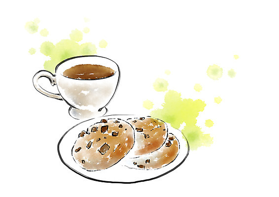 PSD 접시 커피 음식 일러스트 캘리그라피 사람없음 쿠키 커피잔 국내일러스트 식기 음료 디저트 잔 파일형식